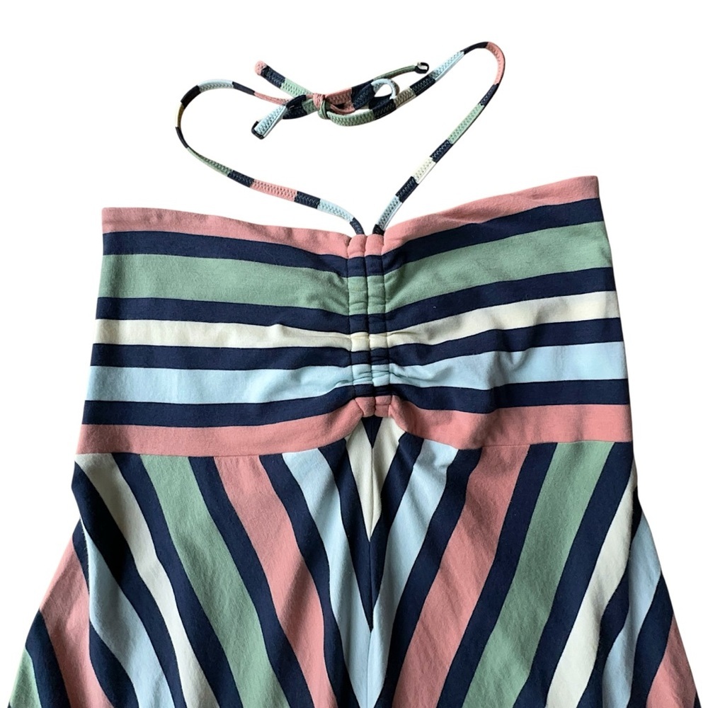 PATAGONIA NWOT STRIPED CONVERTIBLE HALTER NECK MIDI DRESS ORGANIC COTTON SMALL - Picture 2 of 7